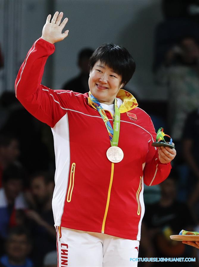 （里约奥运会·领奖台）（1）柔道——中国选手于颂获得女子78公斤以上级铜牌