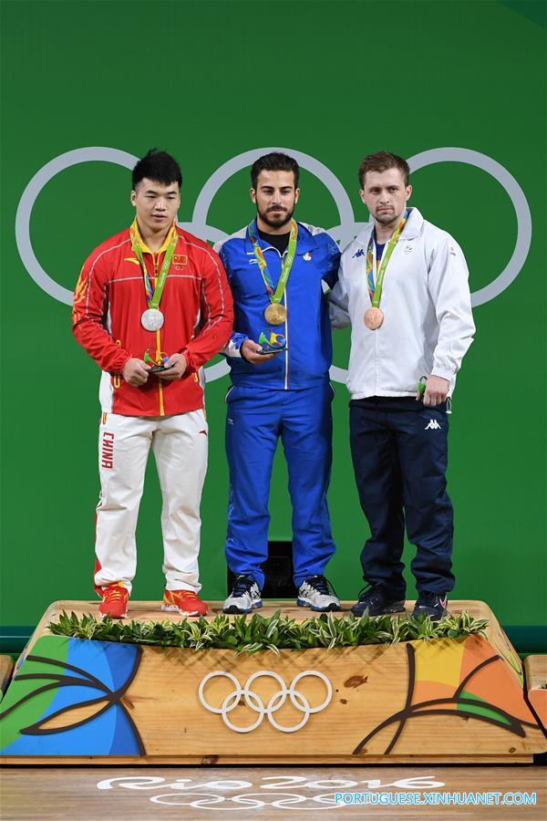（里约奥运会·领奖台）（2）举重——男子85公斤级：伊朗选手夺冠