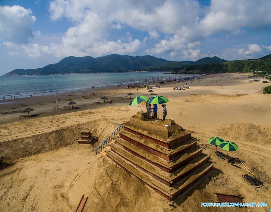 （社会）（4）“沙绘G20”舟山国际沙雕展正式开雕