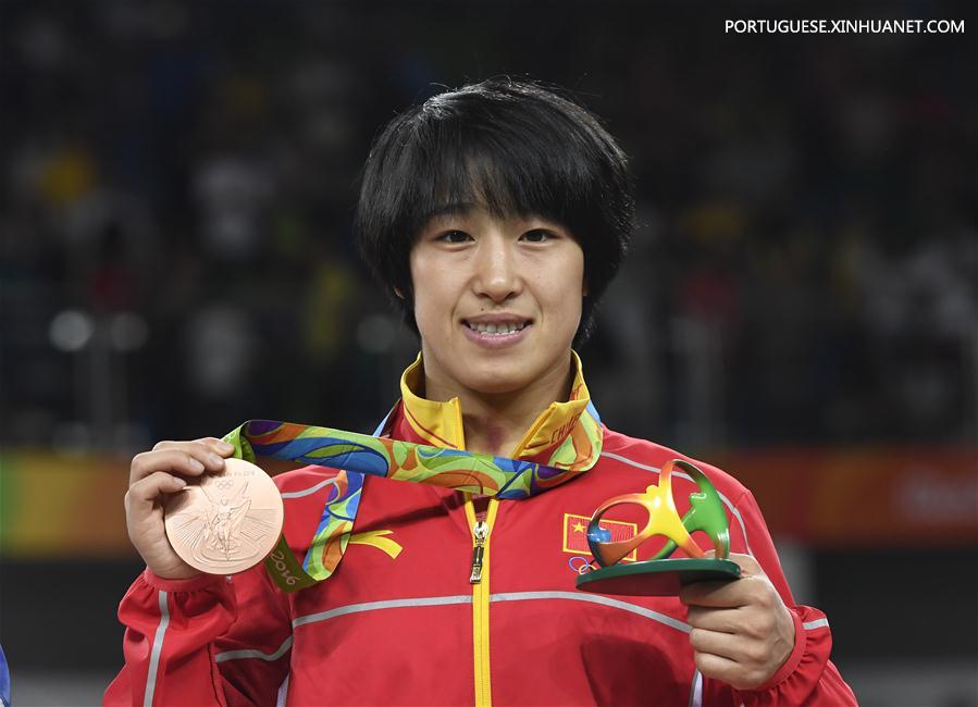 （里约奥运会·领奖台）摔跤——女子自由式48公斤级：孙亚楠获铜牌