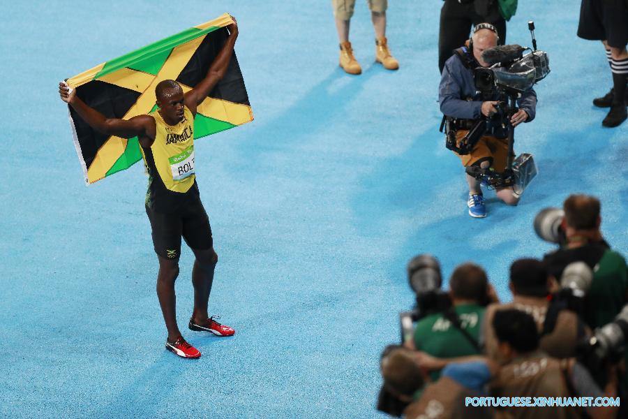 （里约奥运会·夺冠一刻）（16）田径——男子200米：牙买加选手博尔特夺冠