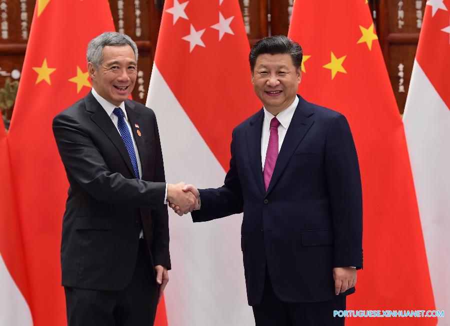 (G20 SUMMIT)CHINA-HANGZHOU-XI JINPING-SINGAPORE-LEE HSIEN LOONG-MEETING (CN)