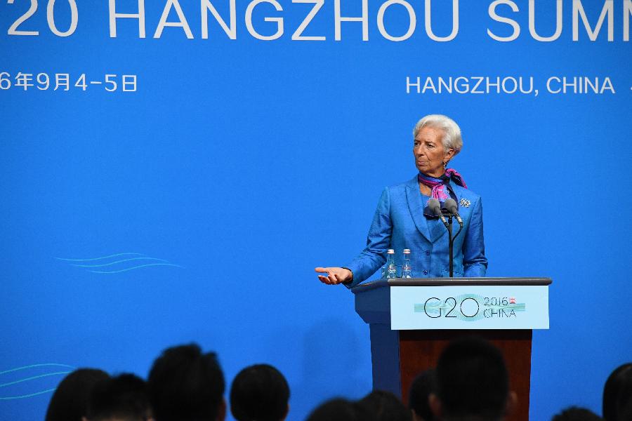 (G20 SUMMIT)CHINA-HANGZHOU-G20-IMF-CHRISTINE LAGARDE-PRESS CONFERENCE (CN)