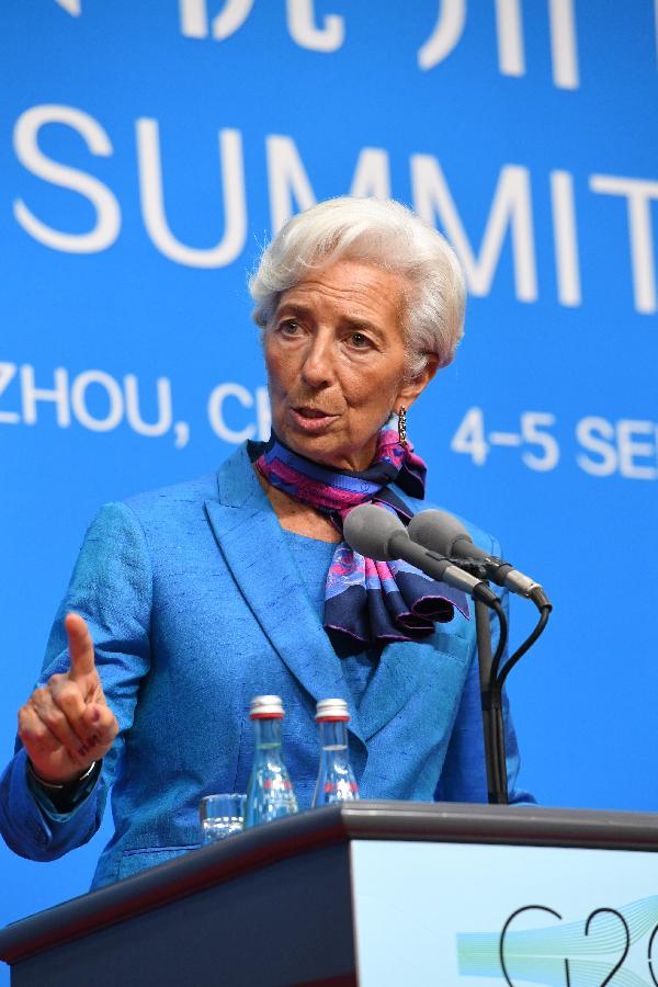 (G20 SUMMIT)CHINA-HANGZHOU-G20-IMF-CHRISTINE LAGARDE-PRESS CONFERENCE (CN)