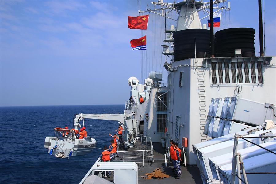 （军事）（4）中俄“海上联合—2016”军事演习举行海上联合行动演练
