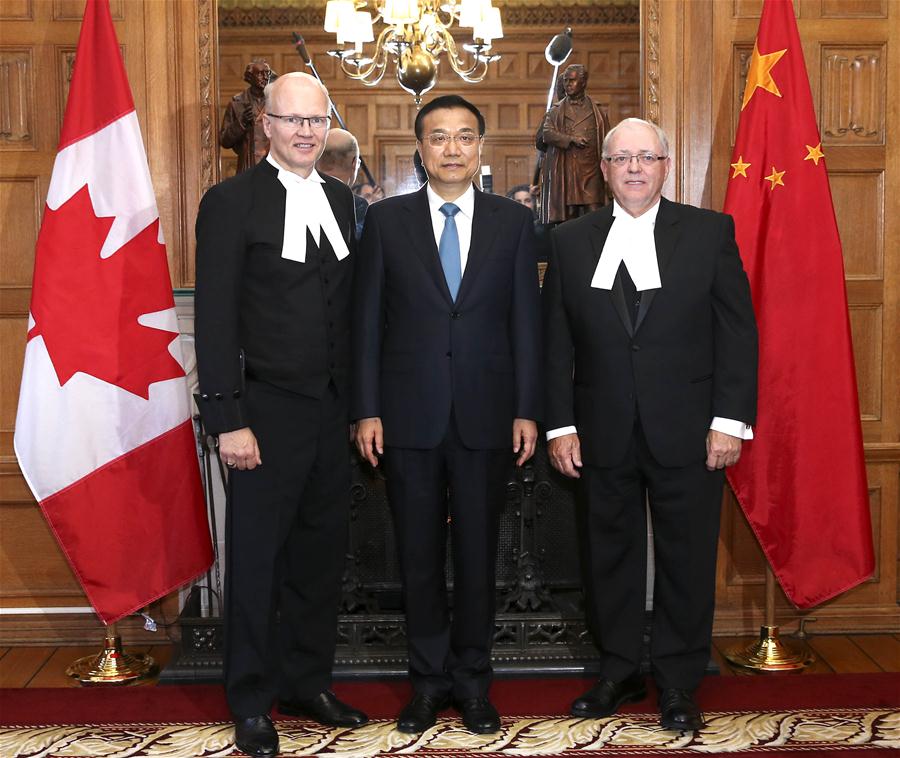 （时政）李克强会见加拿大参议长富里和众议长里甘