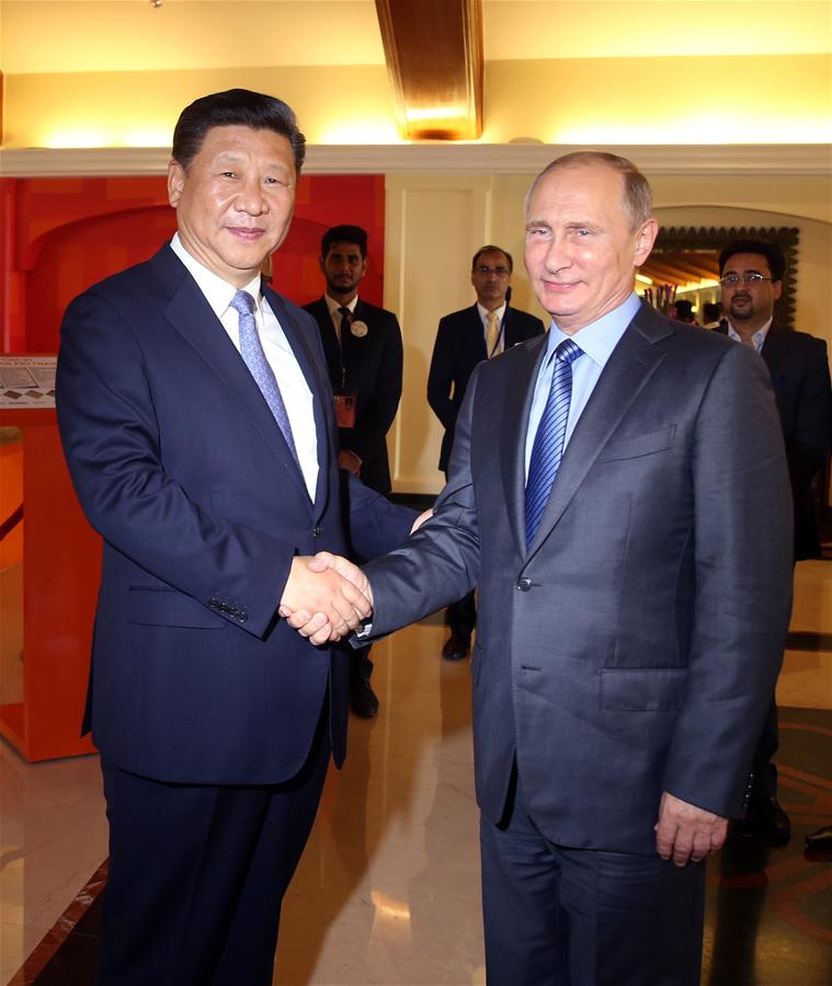 INDIA-GOA-CHINA-RUSSIA-XI JINPING-PUTIN-MEETING