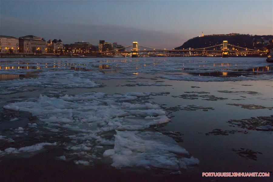 HUNGARY-BUDAPEST-DANUBE RIVER-FLOATING ICE