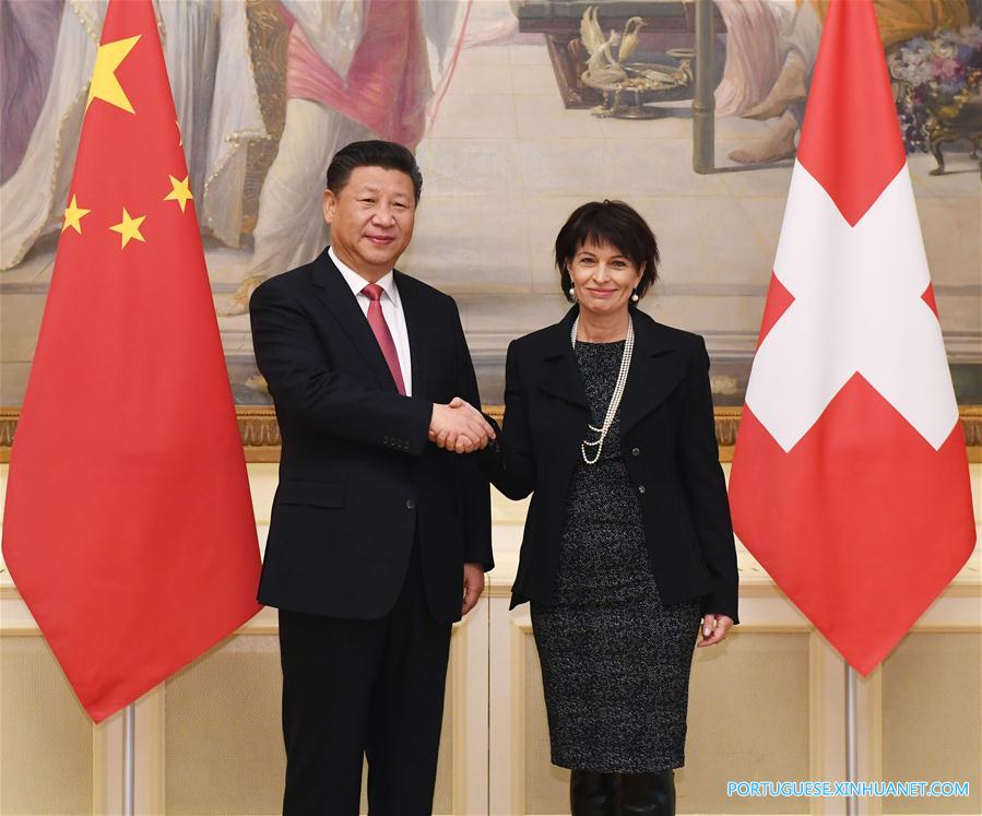 SWITZERLAND-CHINA-XI JINPING-DORIS LEUTHARD-TALKS 