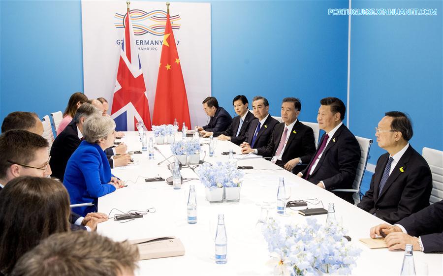 GERMANY-HAMBURG-XI JINPING-BRITISH PM-MEETING