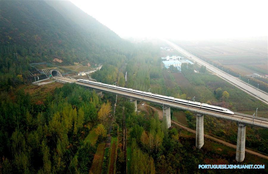 #CHINA-XI'AN-CHENGDU RAILWAY-AERIAL VIEW (CN)