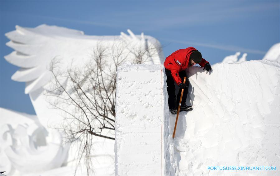 CHINA-HEILONGJIANG-HARBIN-SNOW SCULPTURE-COMPETITION (CN)