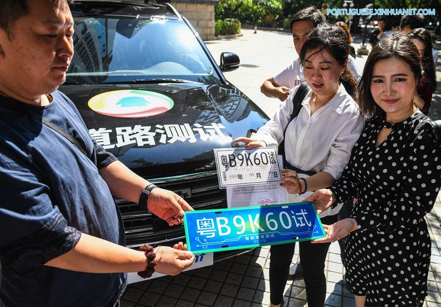 CHINA-SHENZHEN-SELF-DRIVING CAR-ROAD TESTING-TEMPORARY LICENSE PLATE (CN)