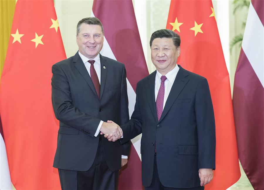 CHINA-BEIJING-XI JINPING-LATVIA-PRESIDENT-MEETING (CN)