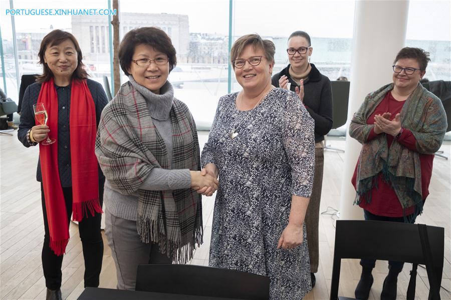FINLAND-HELSINKI-CITY LIBRARY-CAPITAL LIBRARY OF CHINA-SIGNING