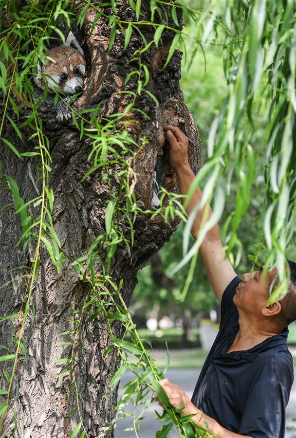 CHINA-JILIN-CHANGCHUN-TREE BARK CARVING AND PAINTING (CN)