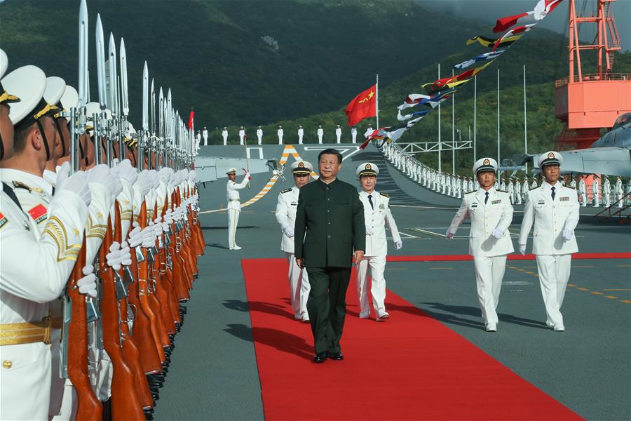 CHINA-HAINAN-XI JINPING-FIRST CHINESE-BUILT AIRCRAFT CARRIER-COMMISSIONING (CN)
