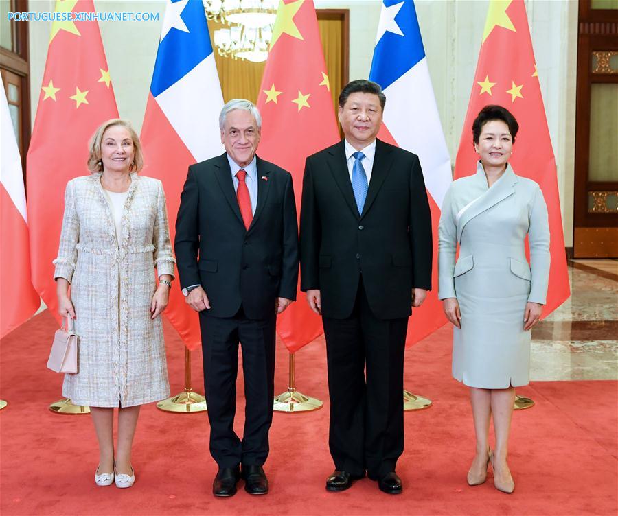 (BRF)CHINA-BEIJING-BELT AND ROAD FORUM-XI JINPING-CHILEAN PRESIDENT-TALKS (CN)