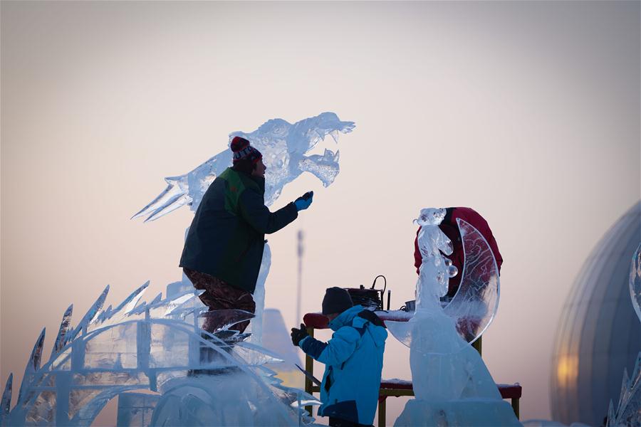 CHINA-HARBIN-ICE SCULPTURE-COMPETITION (CN)