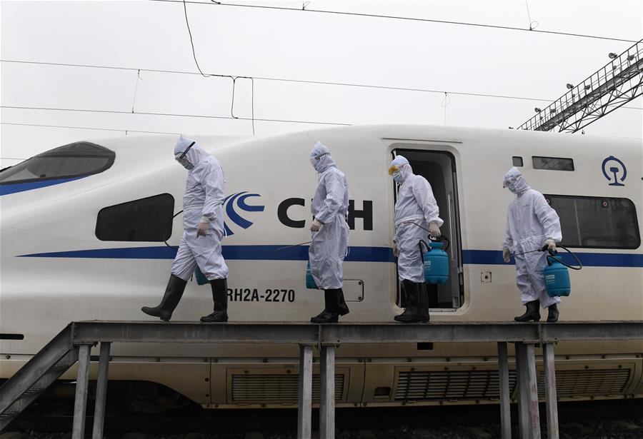 CHINA-GUANGXI-CORONAVIRUS-PREVENTION AND CONTROL-TRAINS-DISINFECTION (CN)