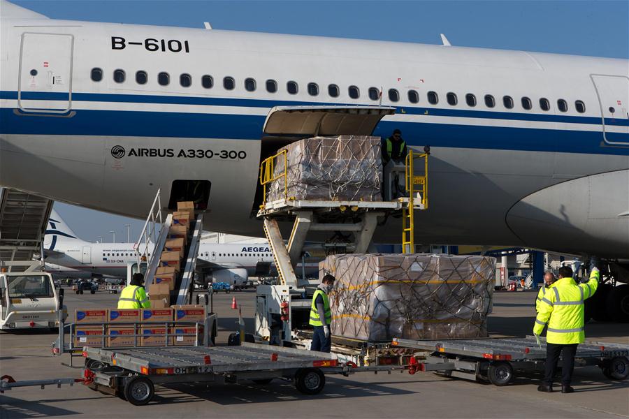 GREECE-ATHENS-CHINA-COVID-19-MEDICAL SUPPLIES-ARRIVAL