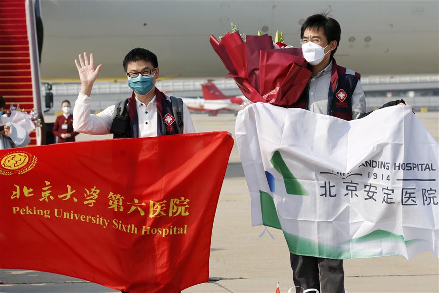 CHINA-BEIJING-MEDICAL AID TEAM-RETURN FROM HUBEI (CN)