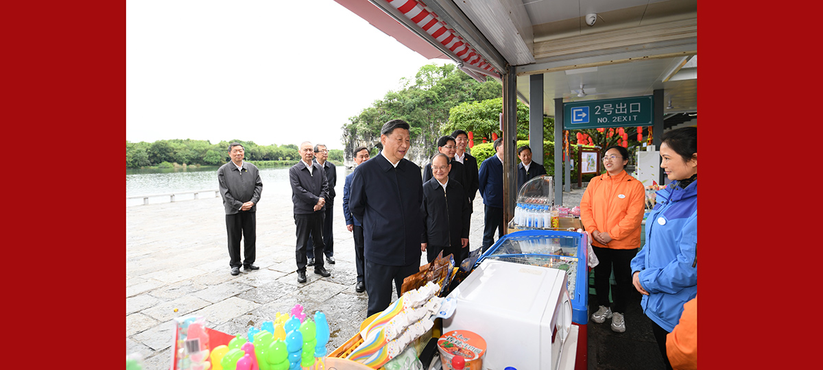 Xi destaca cuidar bem da paisagem de Guilin
