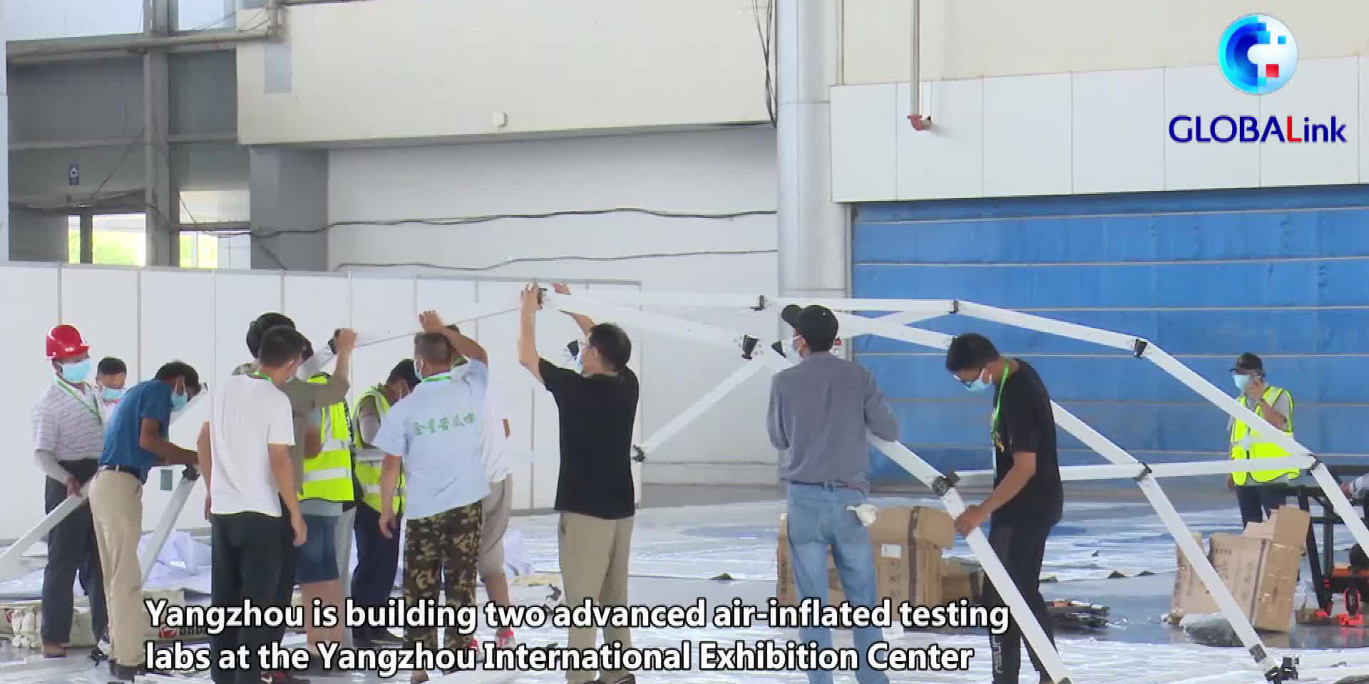 Yangzhou constrói laboratórios infláveis para testes de ácido nucleico em massa