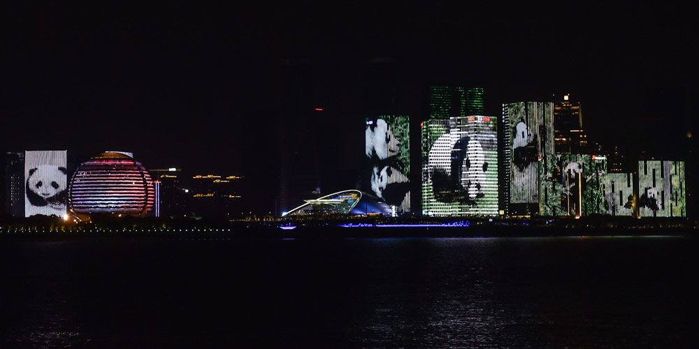 Espetáculo de luz em Hangzhou