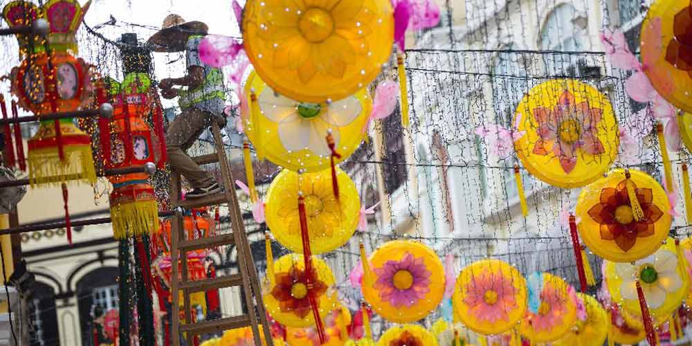 Decorações de luz em Macau para o Festival da lua