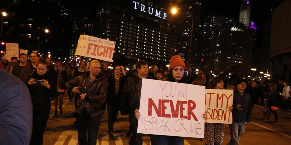 Americanos fazem protestos contra Donald Trump