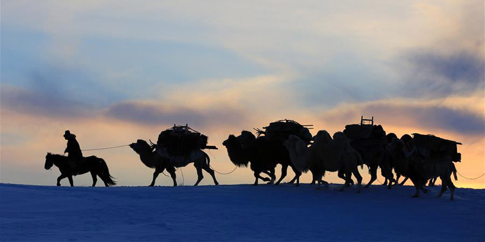 Vida diária dos pastores em Altay de Xinjiang