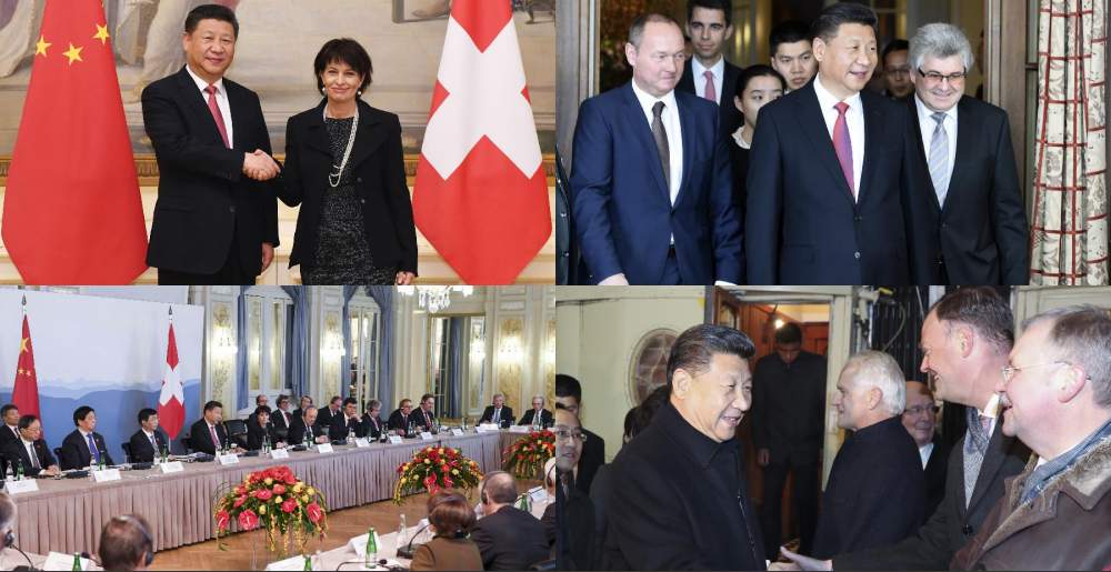 Visita do presidente chinês na Suiça (16 de janeiro) em imagens