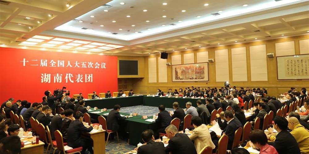 Reunião plenária dos deputados de Hunan na 12ª APN é aberta à imprensa