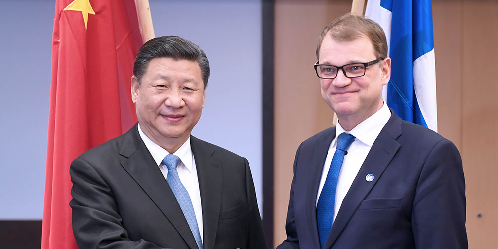 Presidente chinês reúne-se com premiê finlandês sobre cooperação bilateral