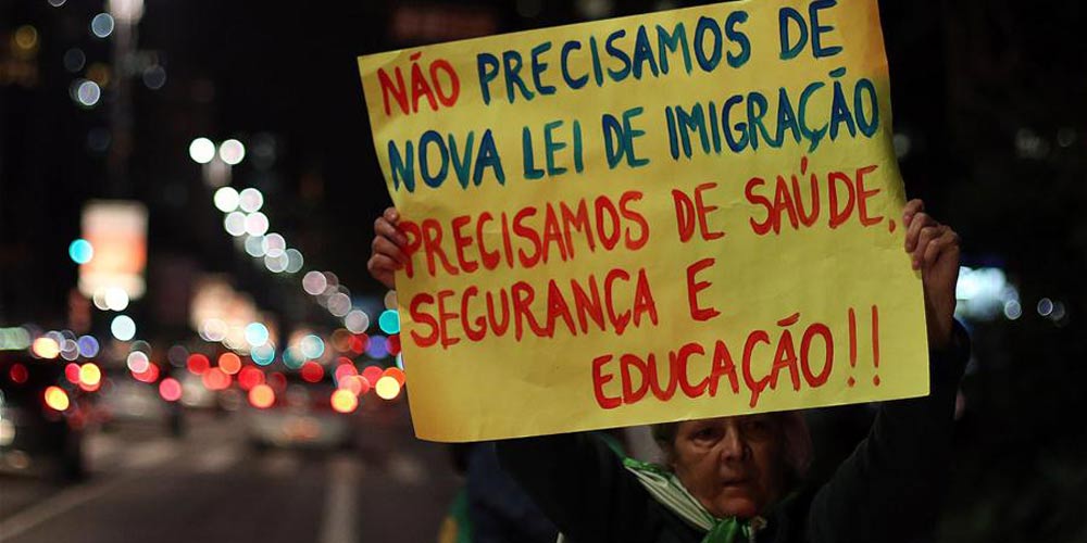 Protestos em São Paulo contra nova lei de imigração aprovada pelo Senado
