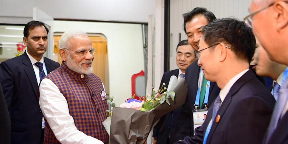 Primeiro-ministro indiano Narendra Modi chega a Xiamen