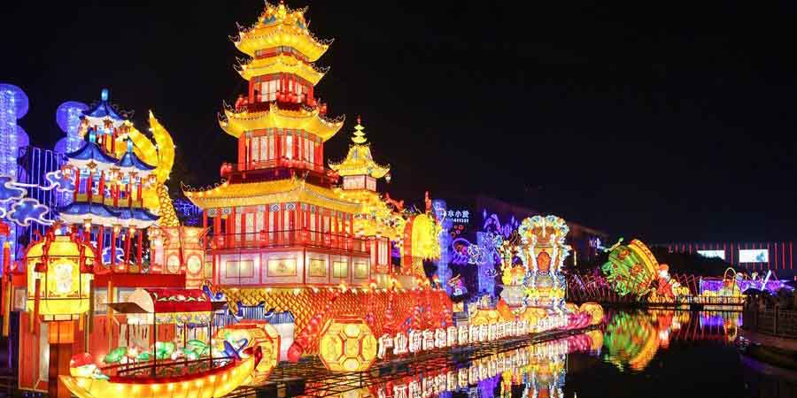 Festival de lanternas em Haining, no leste da China
