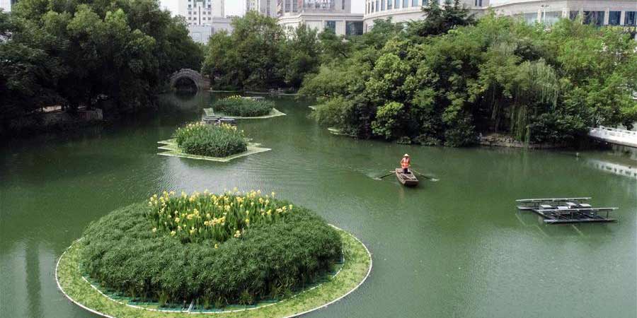 Ilha artificial flutuante irá purificar água no leste e sudoeste da China
