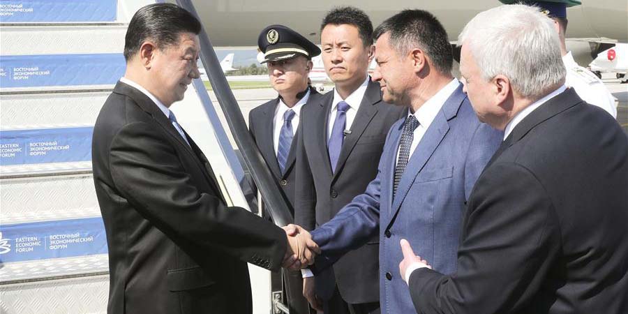 Presidente chinês chega à Rússia para Fórum Econômico Oriental