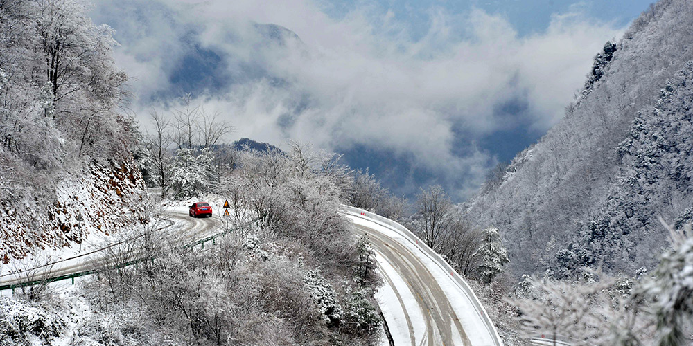 Paisagem de neve em Hubei, centro da China