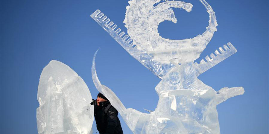 Galeria: Competidores fazem esculturas de gelo em Harbin