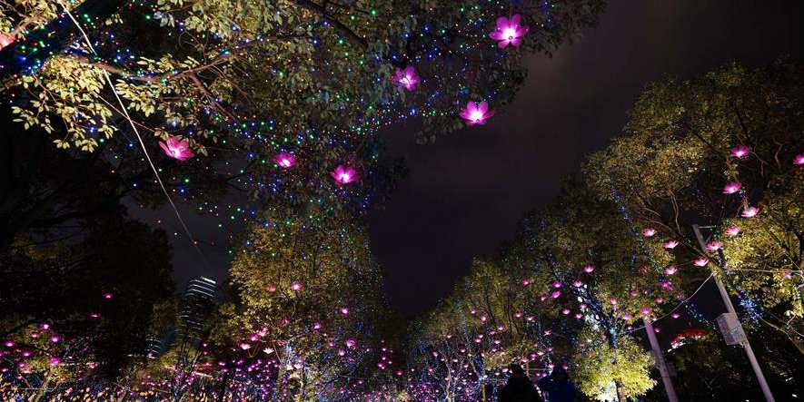 Lanternas lindas criam atmosfera festiva em Jiangxi
