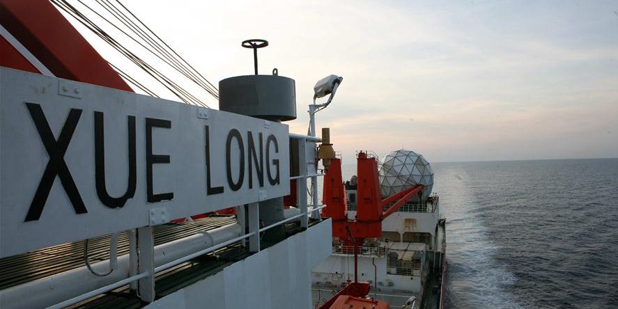 Navio quebra-gelo de pesquisa da China retorna ao Hemisfério Norte