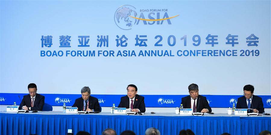 Conferência de imprensa realizada durante o Fórum Boao para a Ásia