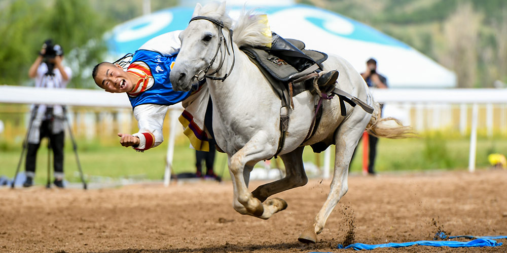 Evento equestre realizado na Mongólia Interior, norte da China