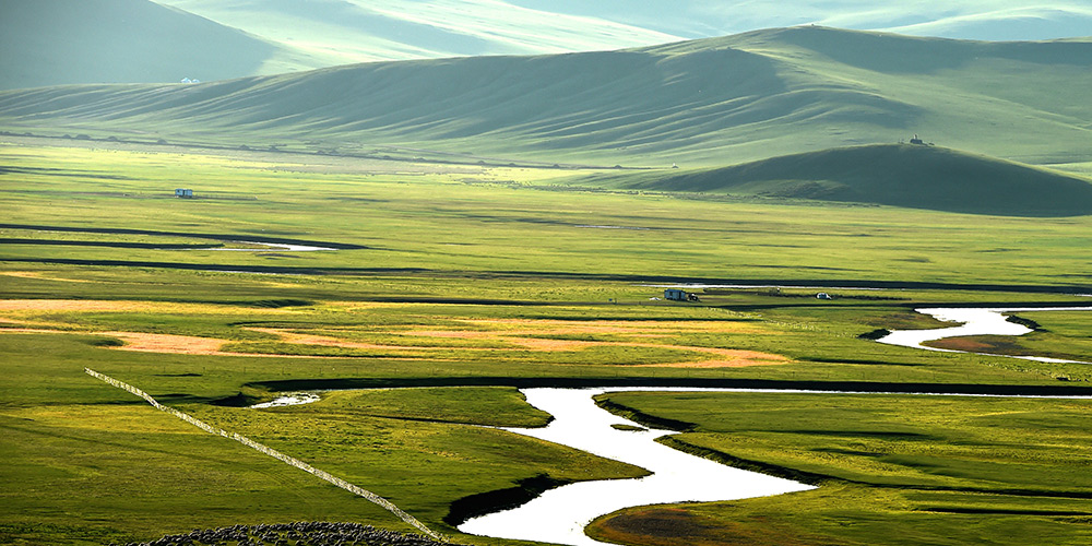 Vista aérea de Hulunbuir na Mongólia Interior