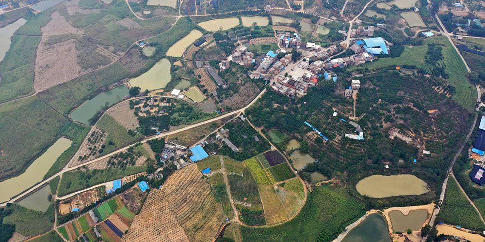 Vista aérea de Nanning, capital de Guangxi, no sul da China