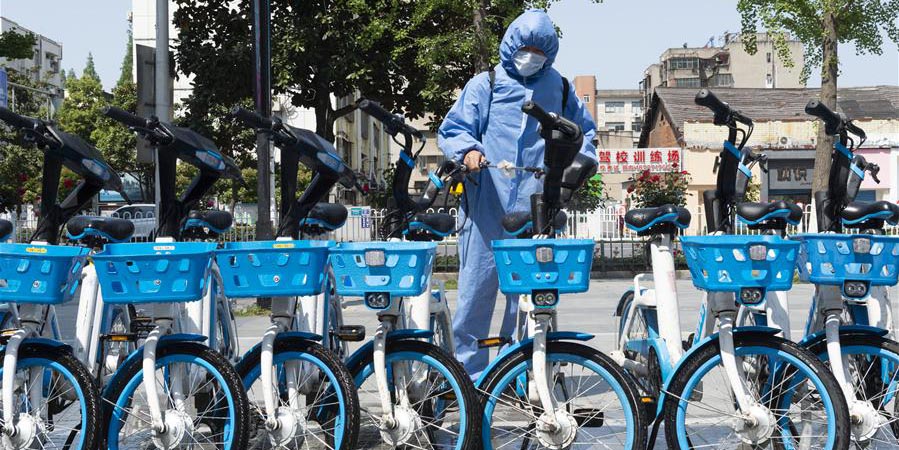Empresas de compartilhamento de bicicletas reiniciam os negócios em Hubei