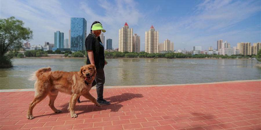 Calçada ao longo do rio Amarelo em Lanzhou será aberta em julho